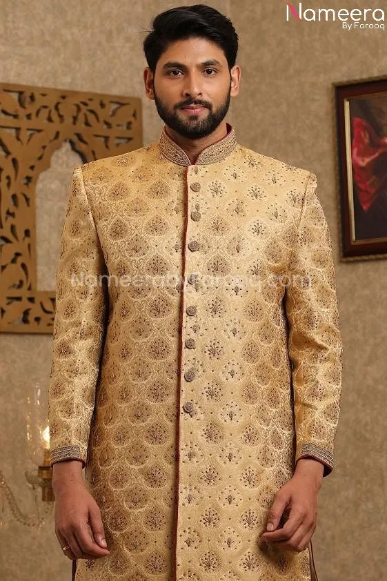 Pakistani Designer Sherwani for Groom Online #GR108