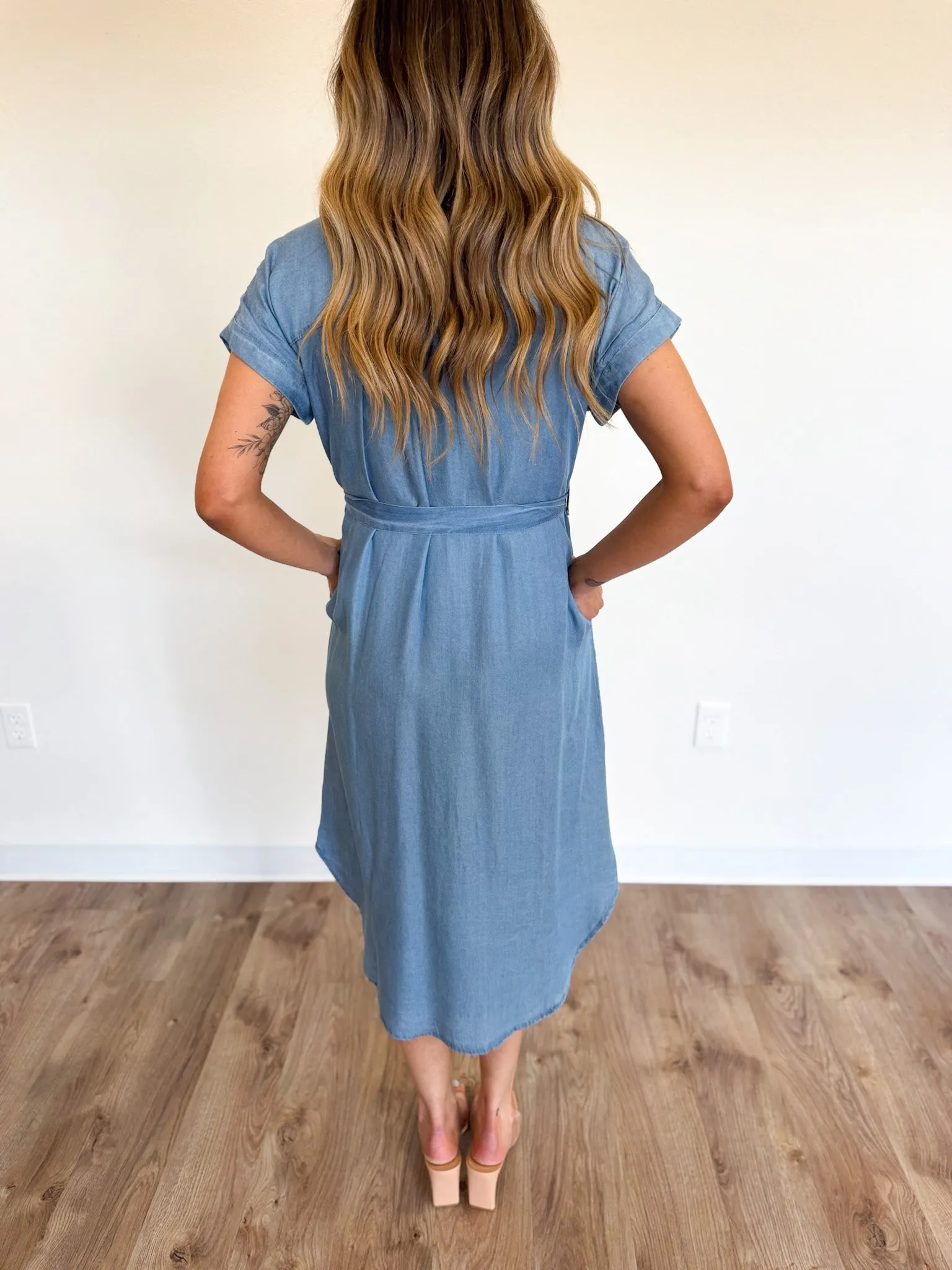 Paloma Chambray Midi Shirt Dress