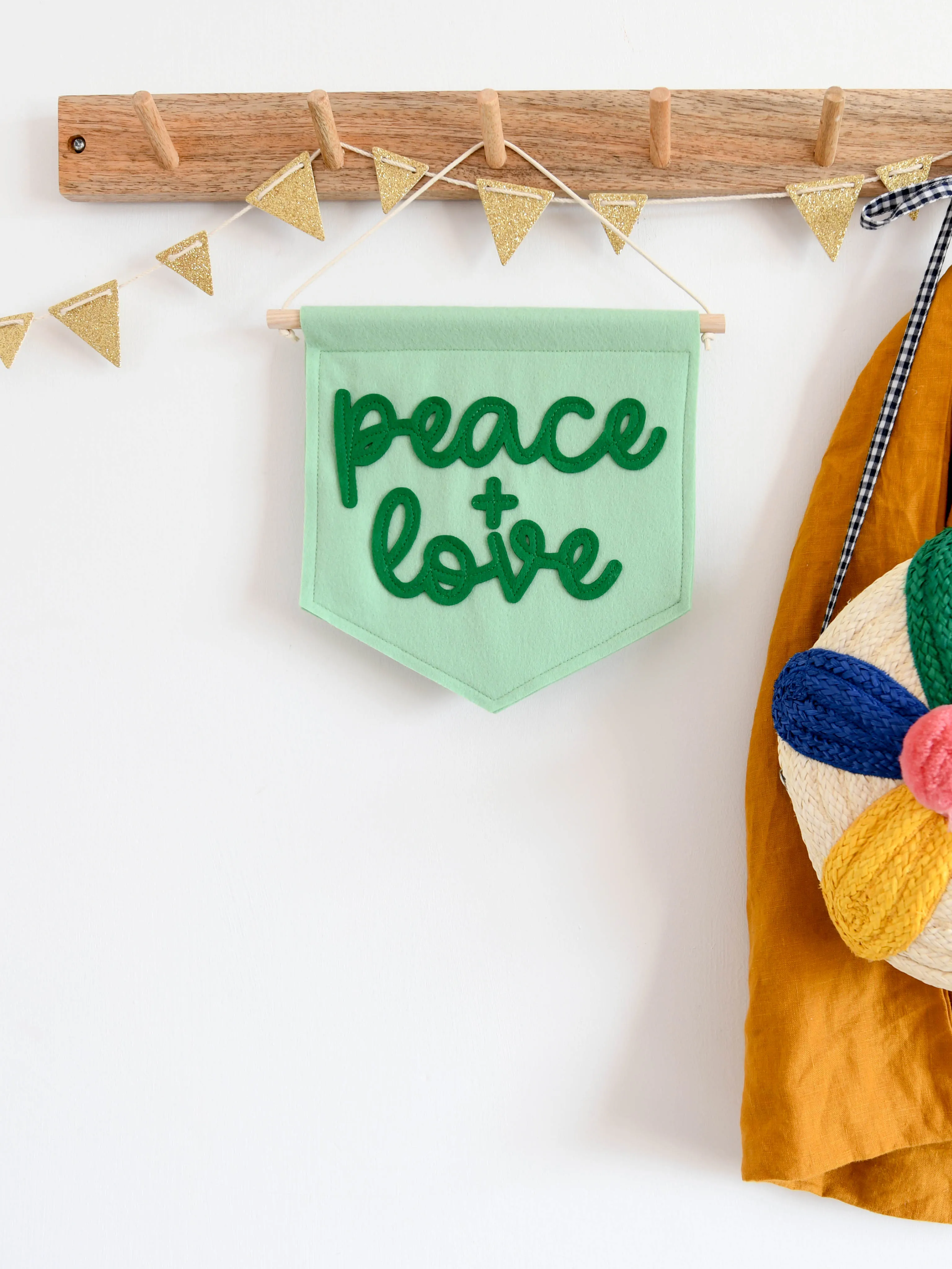 Peace and Love Mini Felt Banner