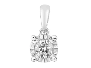 Pendentif Solitaire - Or Blanc, Diamants (J&A4041)