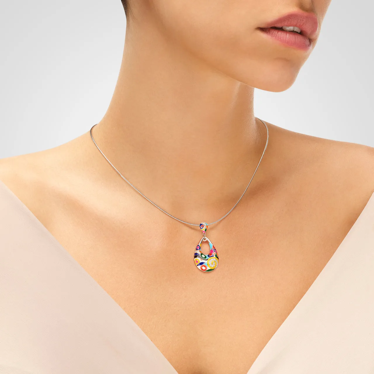 Pendentif UNASTORIA - Marina, Argent et Zircons (BQ121218)