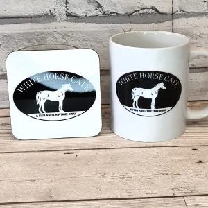 PERSONALISED BUSINESS LOGO MUG / COASTER