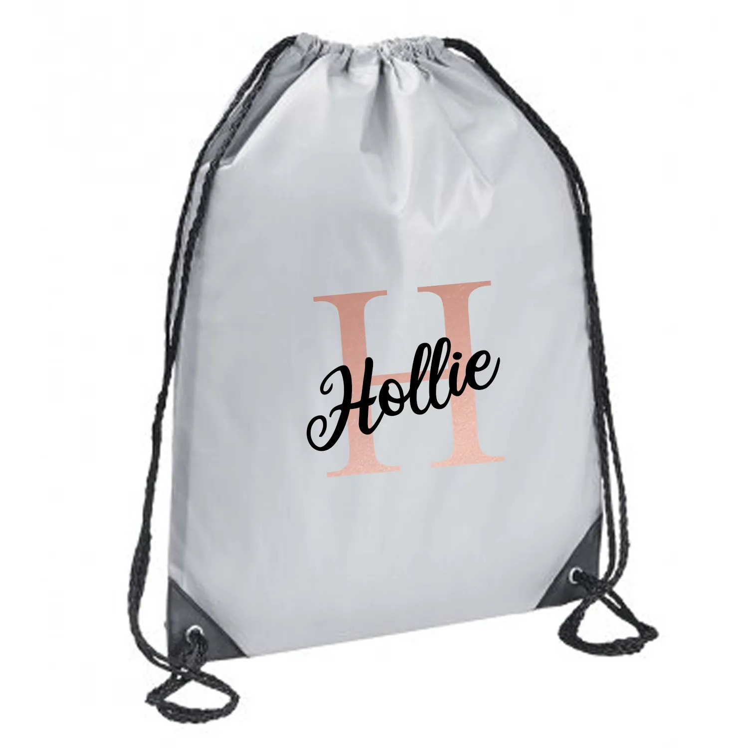 Personalised Initial Letter & Script Name Design Gym Sac Drawstring Bag - other  colour options