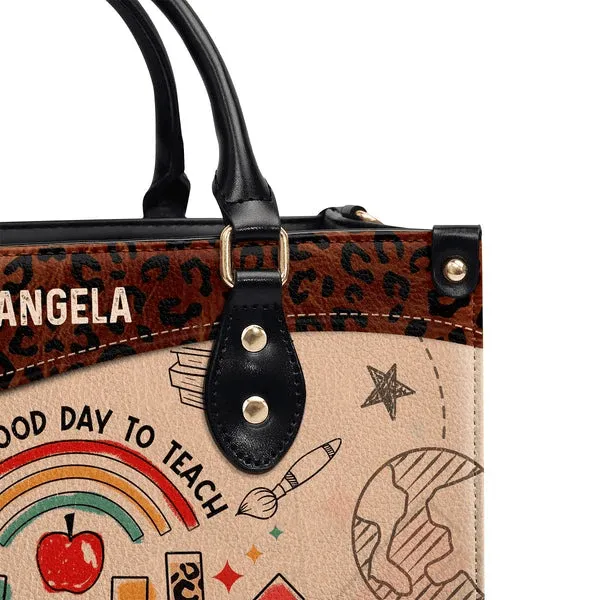 Personalized Women's Leather Handbag, Back to School Teacher