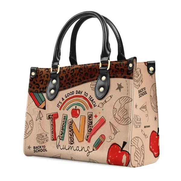 Personalized Women's Leather Handbag, Back to School Teacher