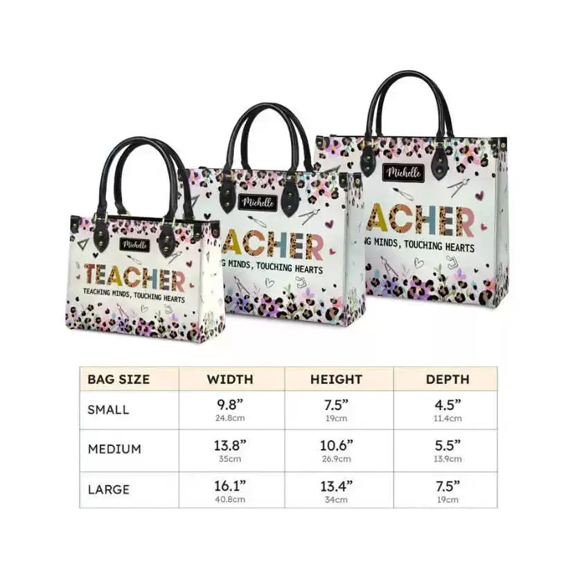 Personalized Women's Leather Handbag, Back to School Teacher
