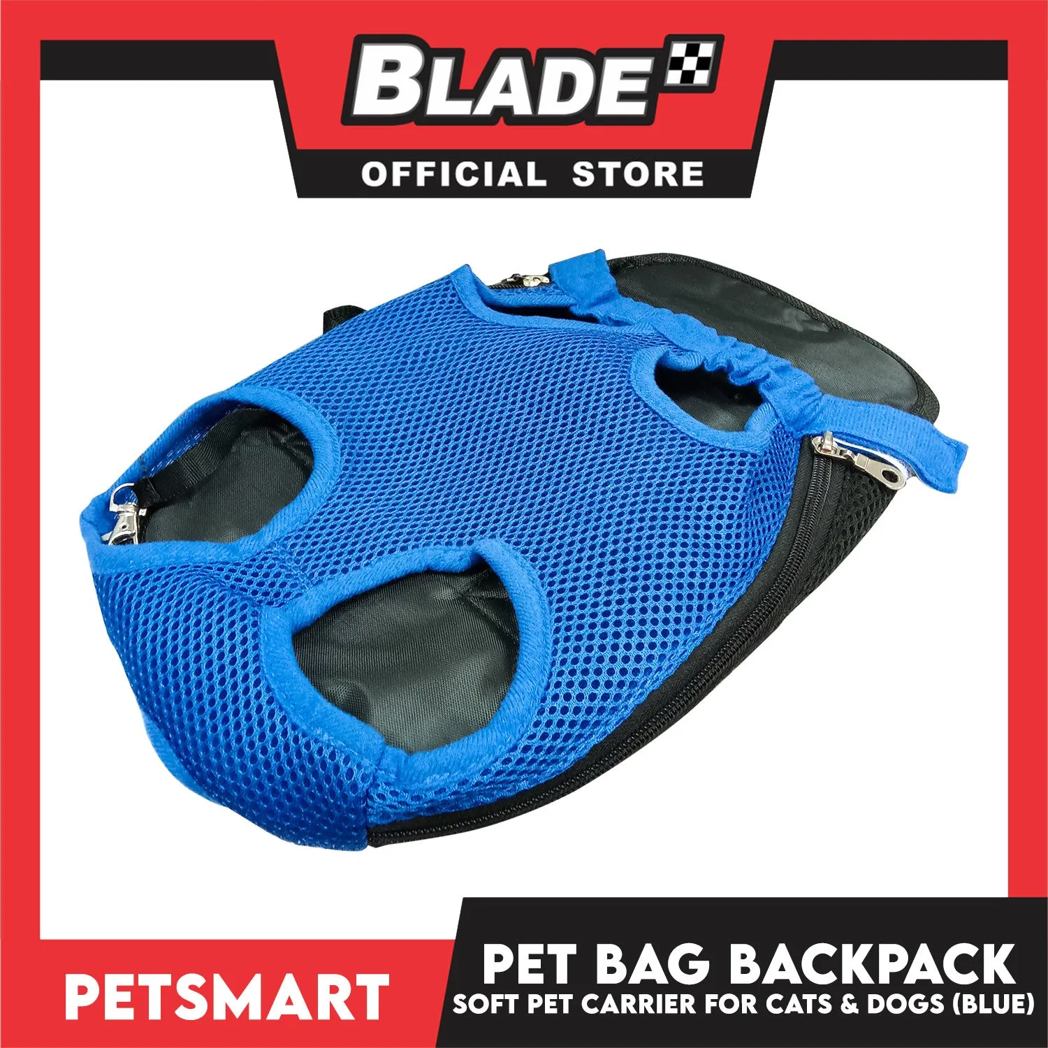 Pet Bag Backpack, Soft Pet Carrier for Cats and Dogs, Blue Color (Small)