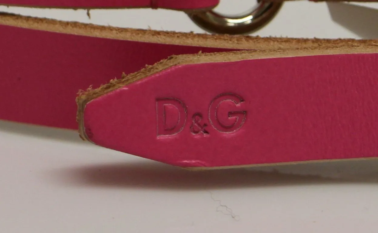 Pink Double Wrap Leather Logo Belt