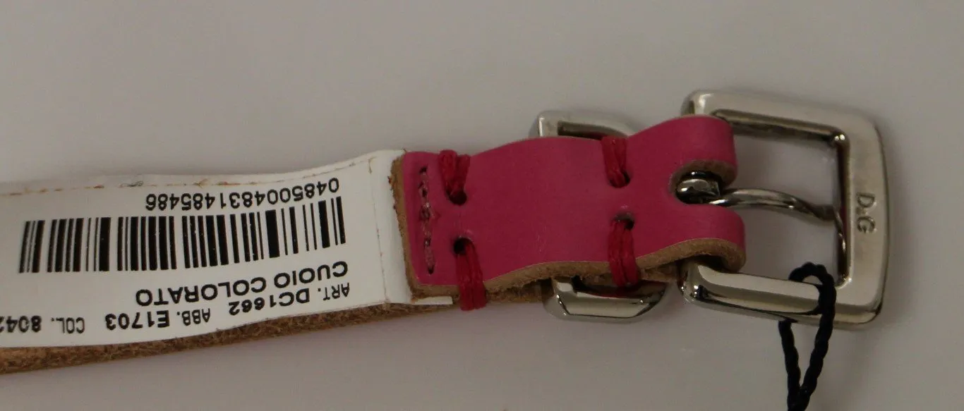 Pink Double Wrap Leather Logo Belt