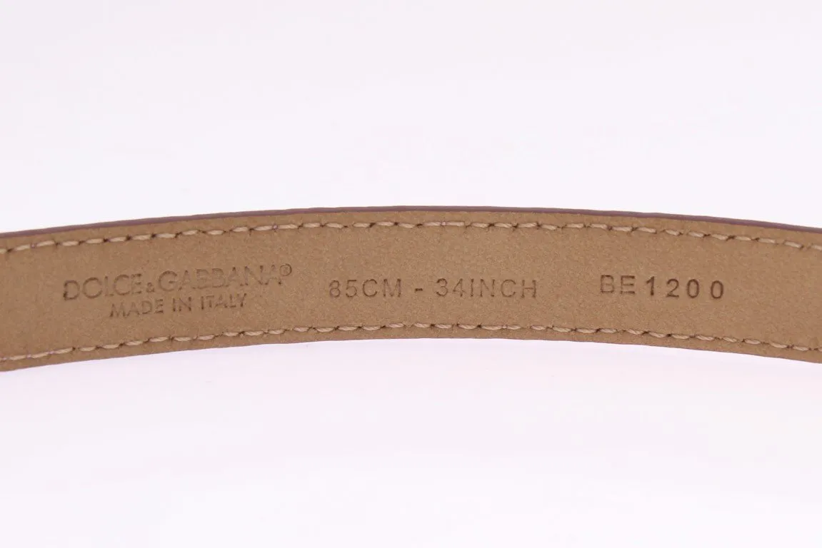 Pink Leather Gold Heart MAMMA Belt