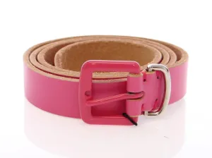Pink Leather Logo Belt
