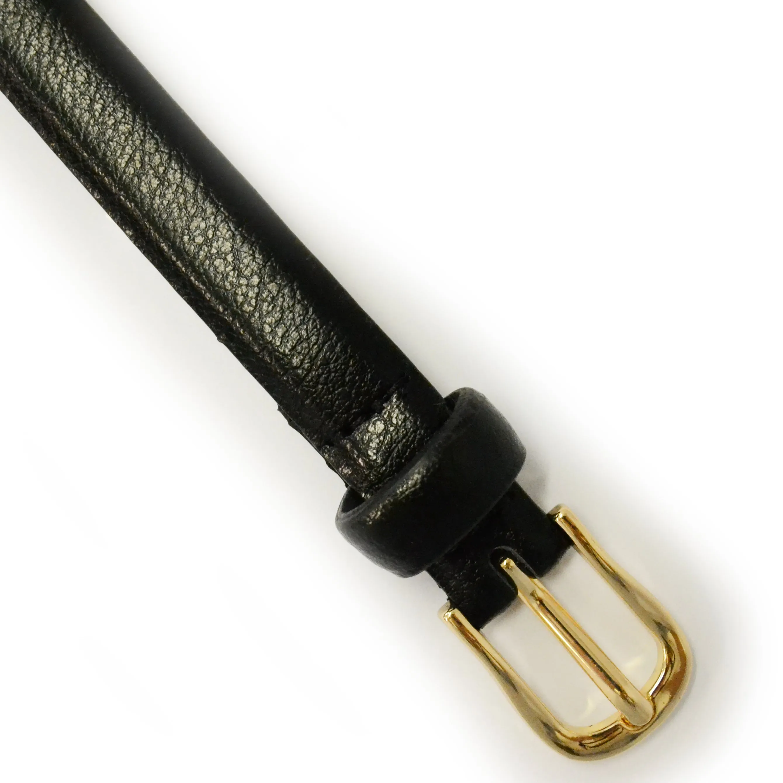 PIPER - Women's Black Genuine Leather Skinny Belt