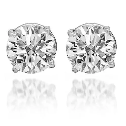 Platinum Diamond Solitaire Stud Earrings 3.30 Ctw