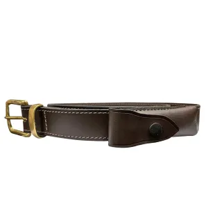 Porter Solid Leather Belt with Knife Pouch Brown Press Stud