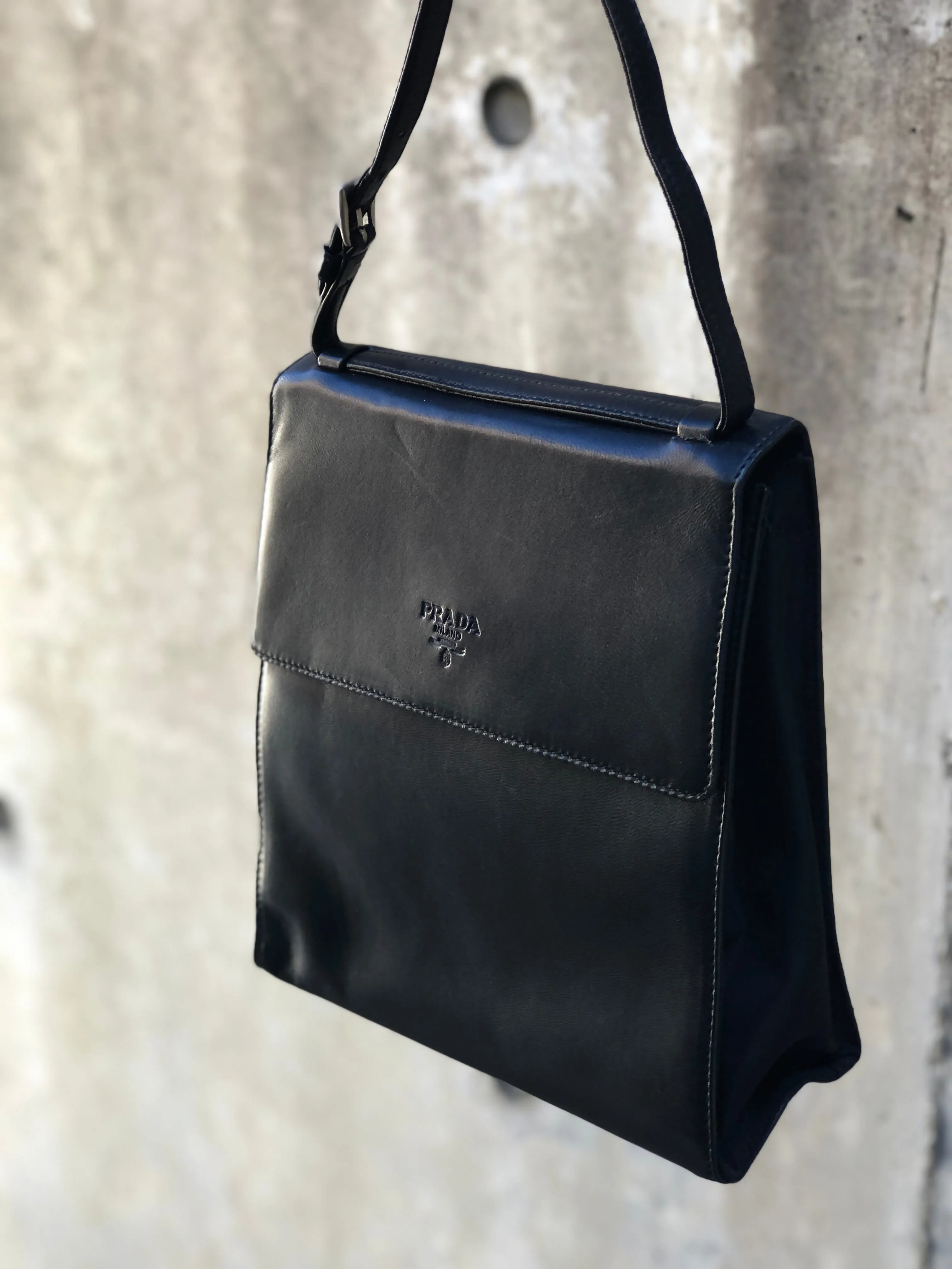 PRADA Nappa Leather Handbag Black wb5dh7