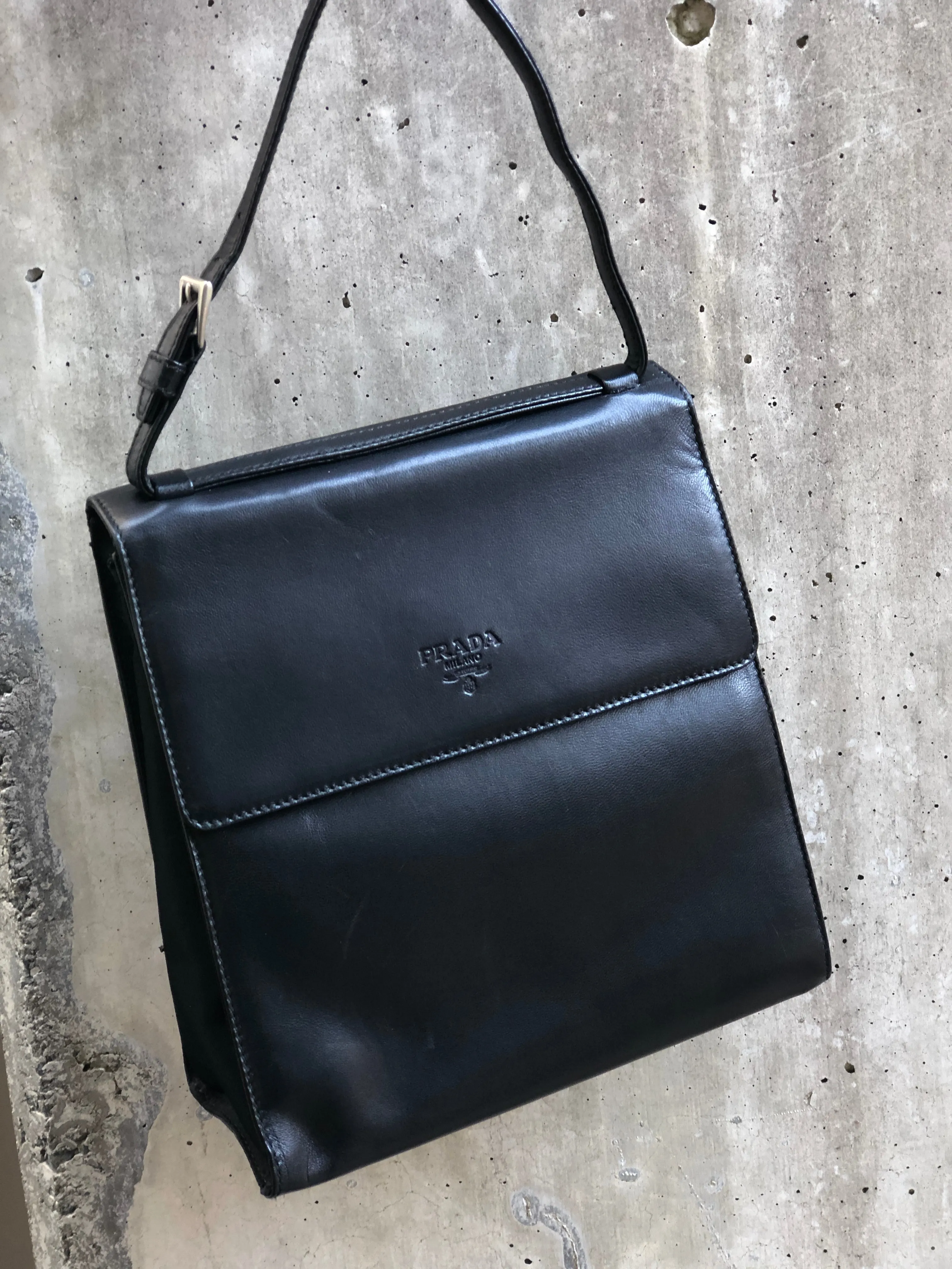 PRADA Nappa Leather Handbag Black wb5dh7