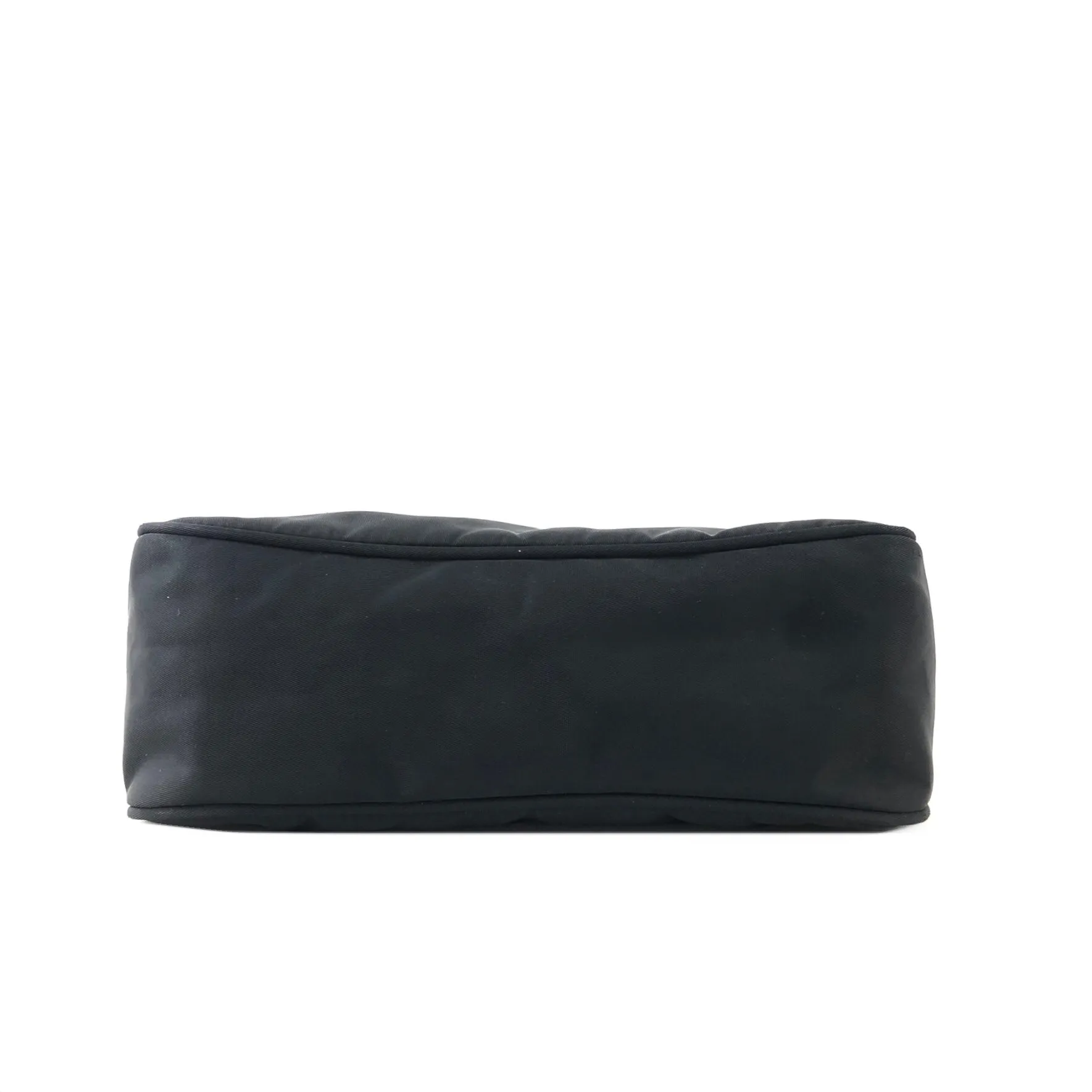 PRADA Triangle Logo Nylon Handbag Hobobag Black Vintage df2ij3