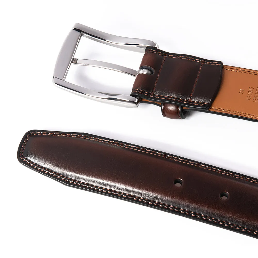 Premium Leather Belt - Mahogany