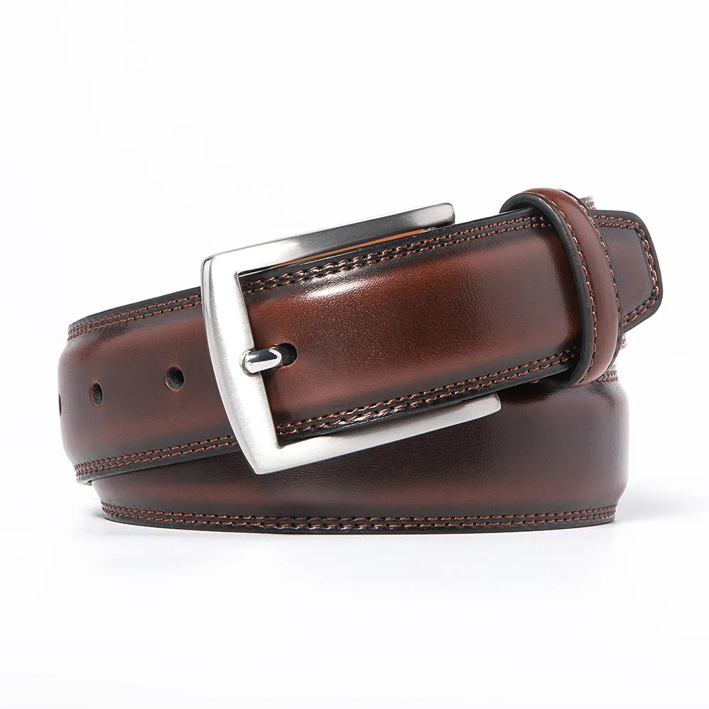 Premium Leather Belt - Mahogany