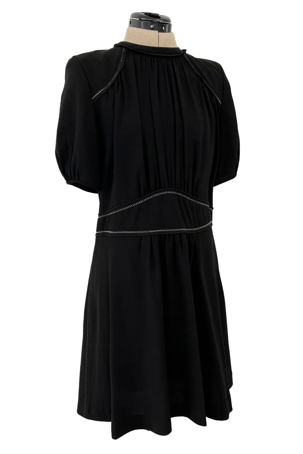 Prettiest 2015 Isabel Marant Easy To Wear Black Mini Dress w White Stitching