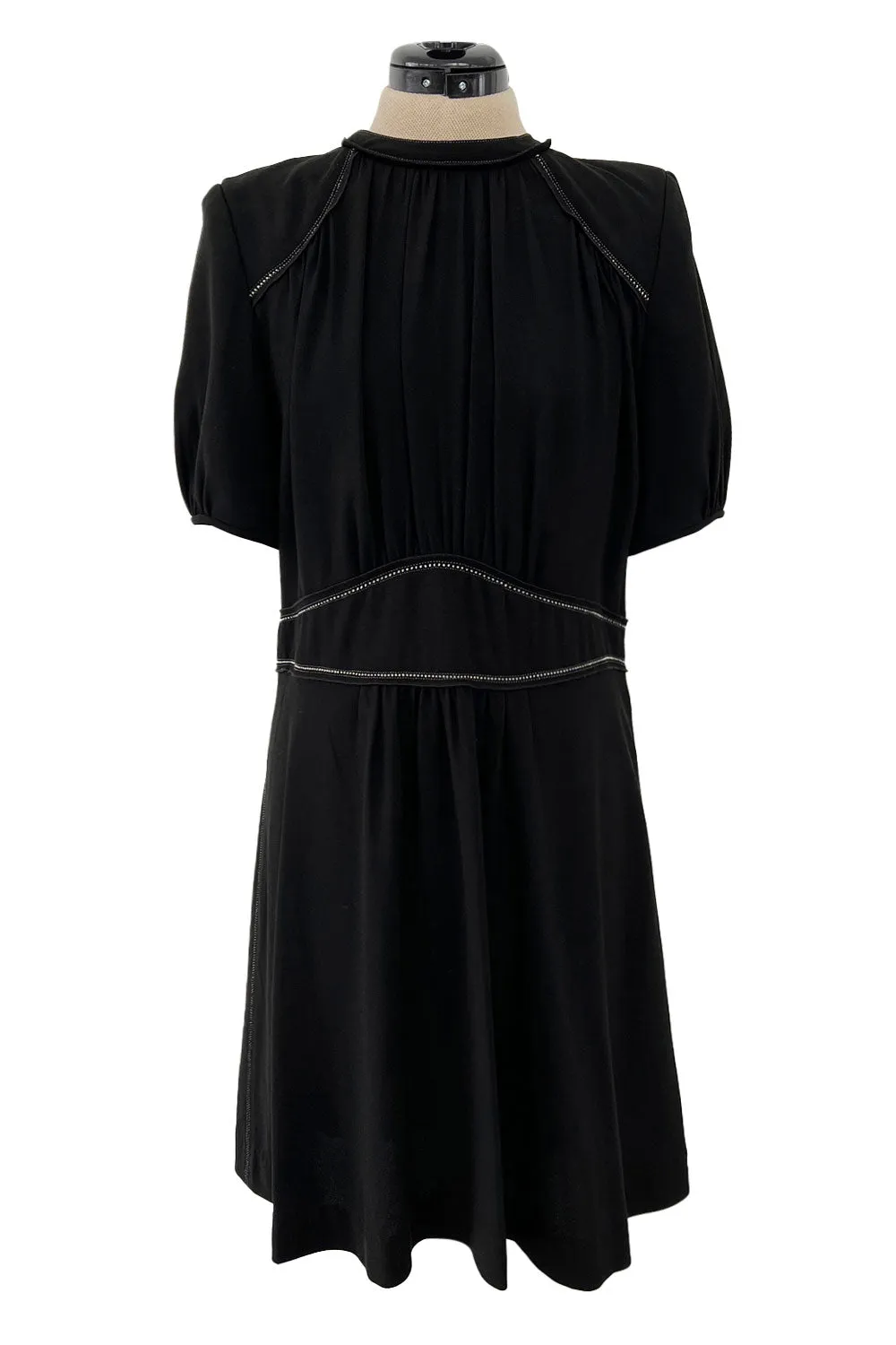 Prettiest 2015 Isabel Marant Easy To Wear Black Mini Dress w White Stitching