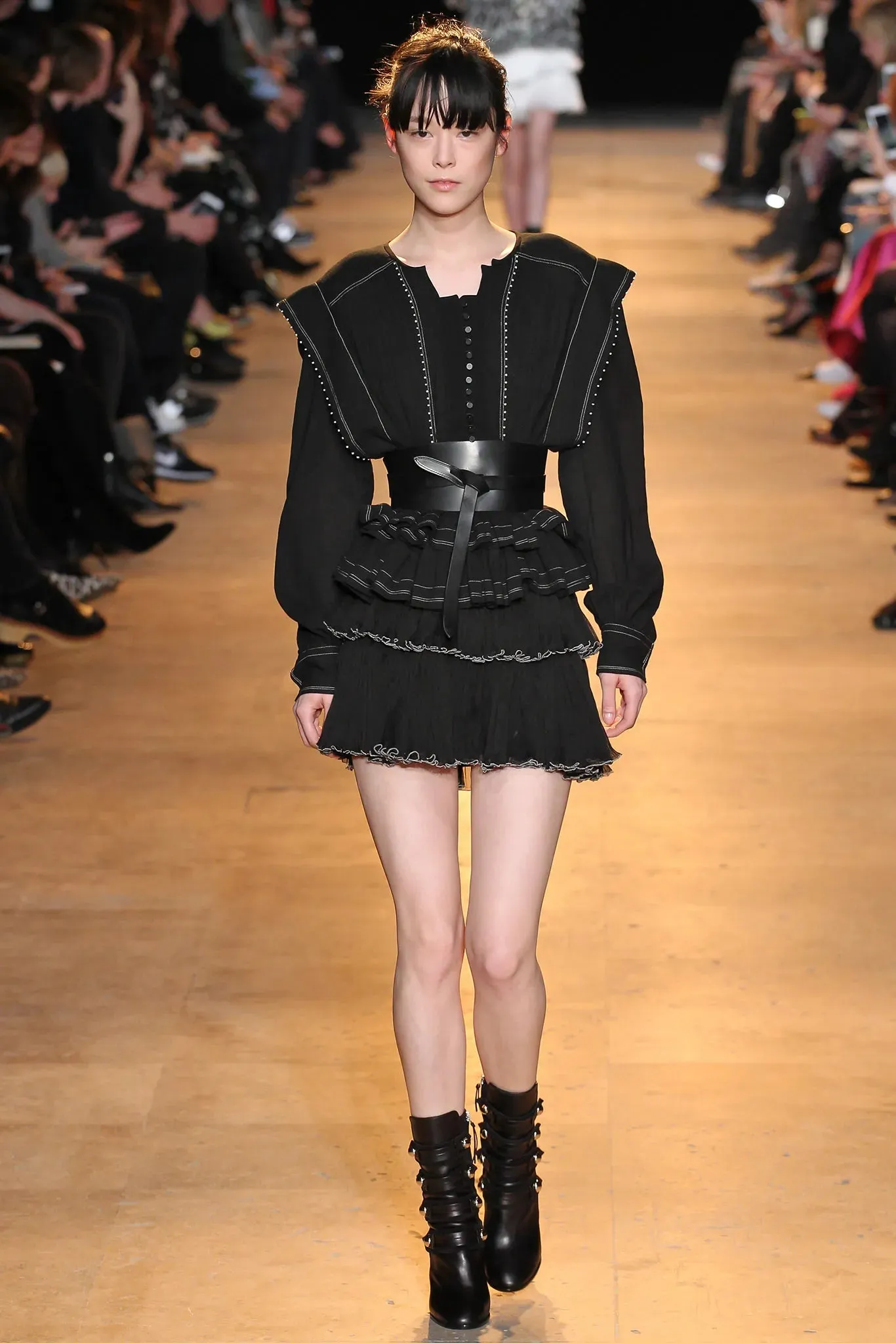 Prettiest 2015 Isabel Marant Easy To Wear Black Mini Dress w White Stitching