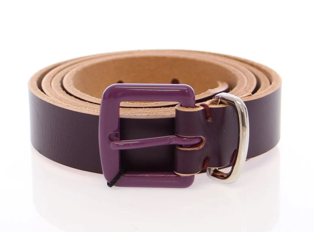 Purple Leather Logo Belt