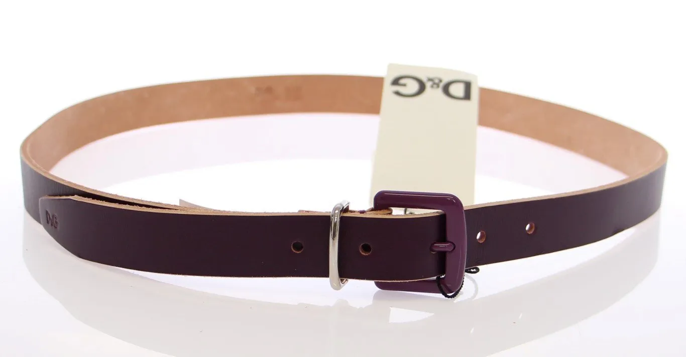 Purple Leather Logo Belt