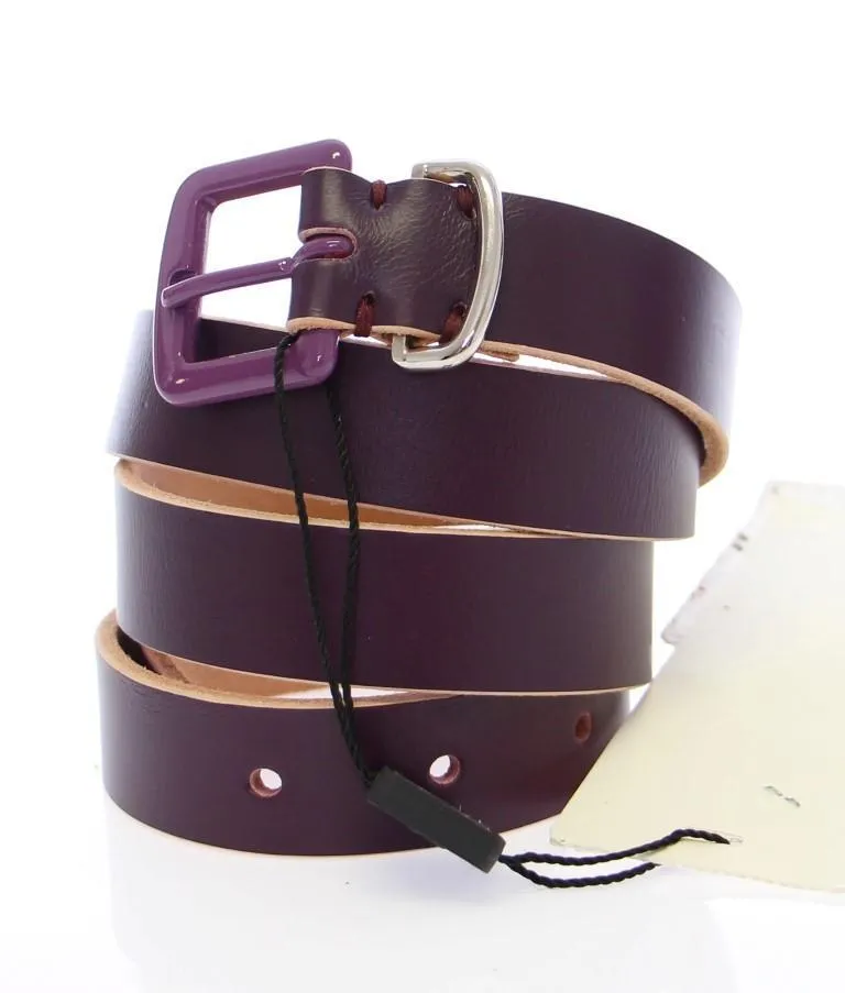Purple Leather Logo Belt