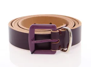 Purple Leather Logo Belt