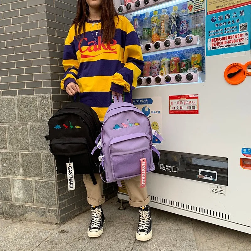 "HARAJUKU DINOSAUR EMBROIDERY" BACKPACK K081008