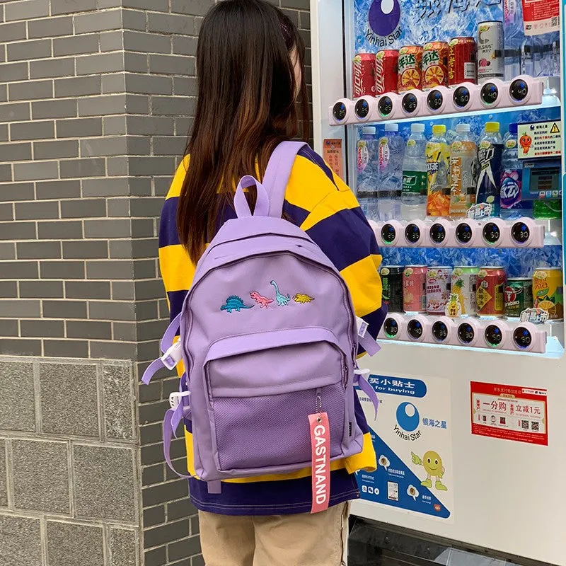 "HARAJUKU DINOSAUR EMBROIDERY" BACKPACK K081008
