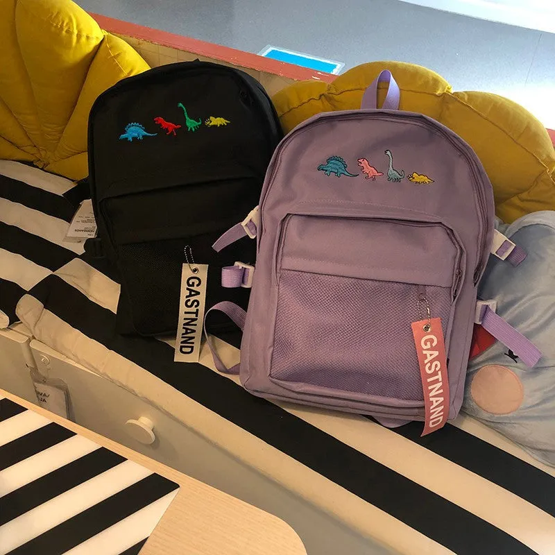 "HARAJUKU DINOSAUR EMBROIDERY" BACKPACK K081008