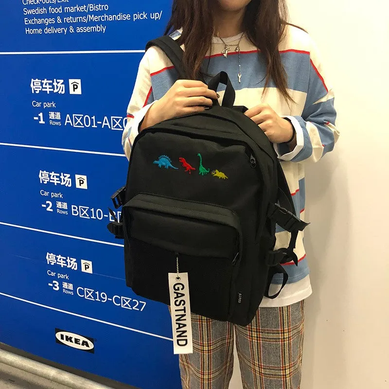 "HARAJUKU DINOSAUR EMBROIDERY" BACKPACK K081008
