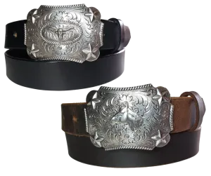 "Lil Longhorn" KIDS/CHILDRENS  Leather Belt/Buckle Combo