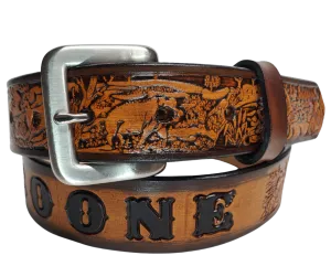 "Lil' Outdoorsmen" Leather KIDS/CHILDRENS Name Belt