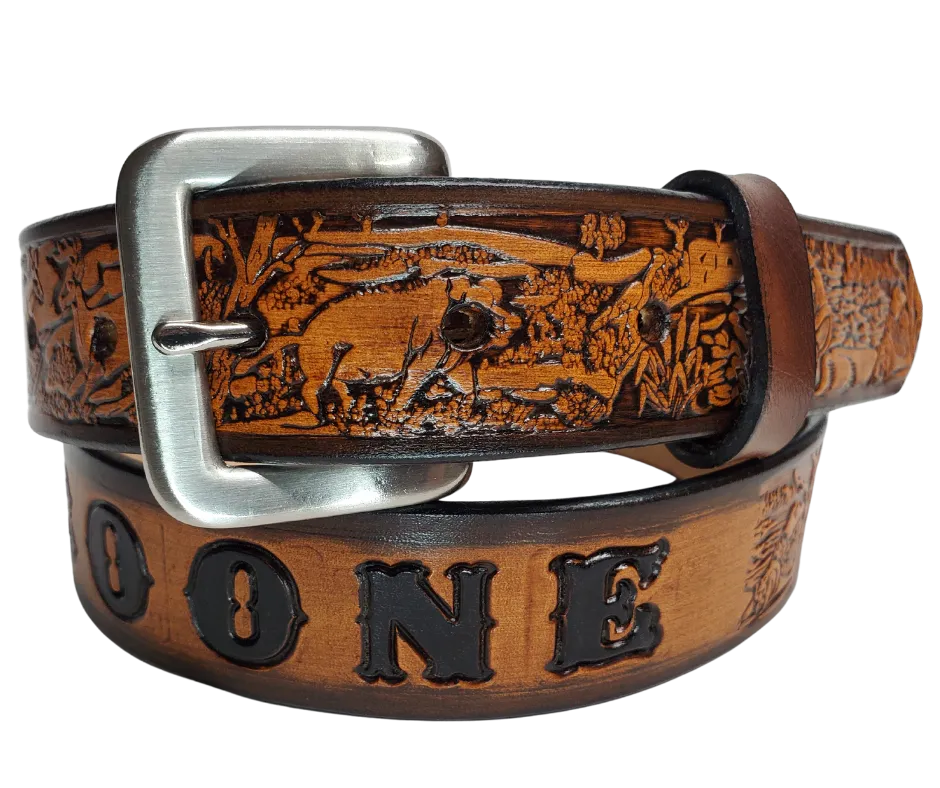 "Lil' Outdoorsmen" Leather KIDS/CHILDRENS Name Belt