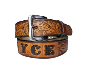 "Lil' Rustler" Leather KIDS/CHILDRENS Name Belt