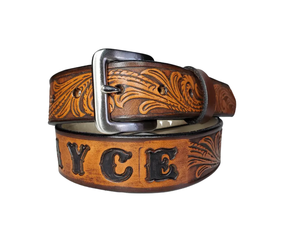 "Lil' Rustler" Leather KIDS/CHILDRENS Name Belt
