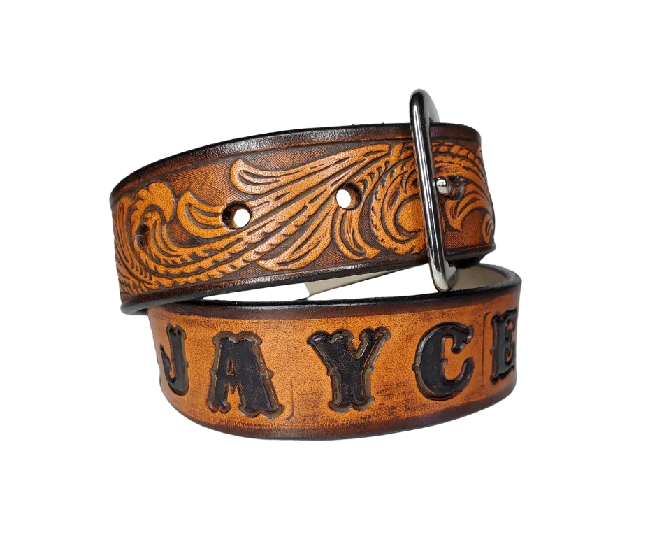 "Lil' Rustler" Leather KIDS/CHILDRENS Name Belt