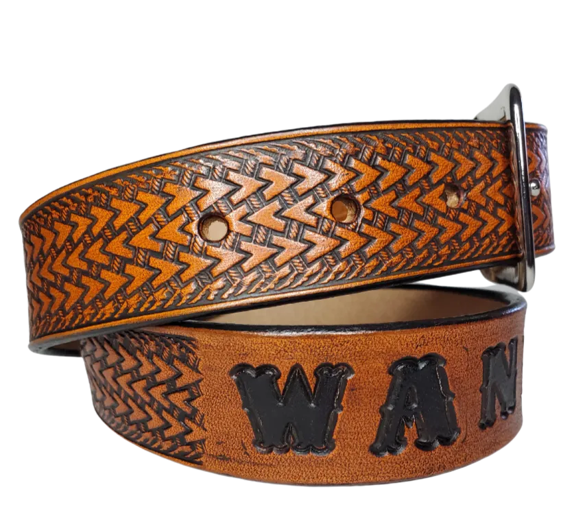 "Lil' Wayfarer" Leather KIDS/CHILDRENS Name Belt