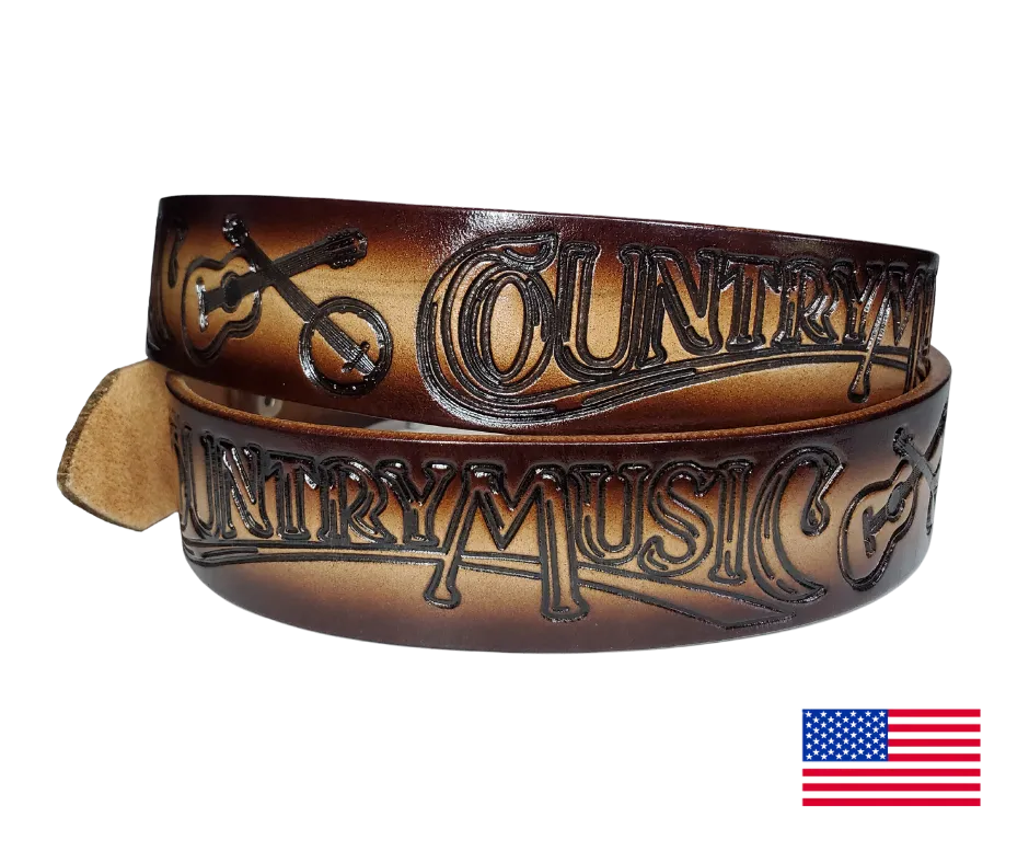"The Broadway" Country Music Leather Belt