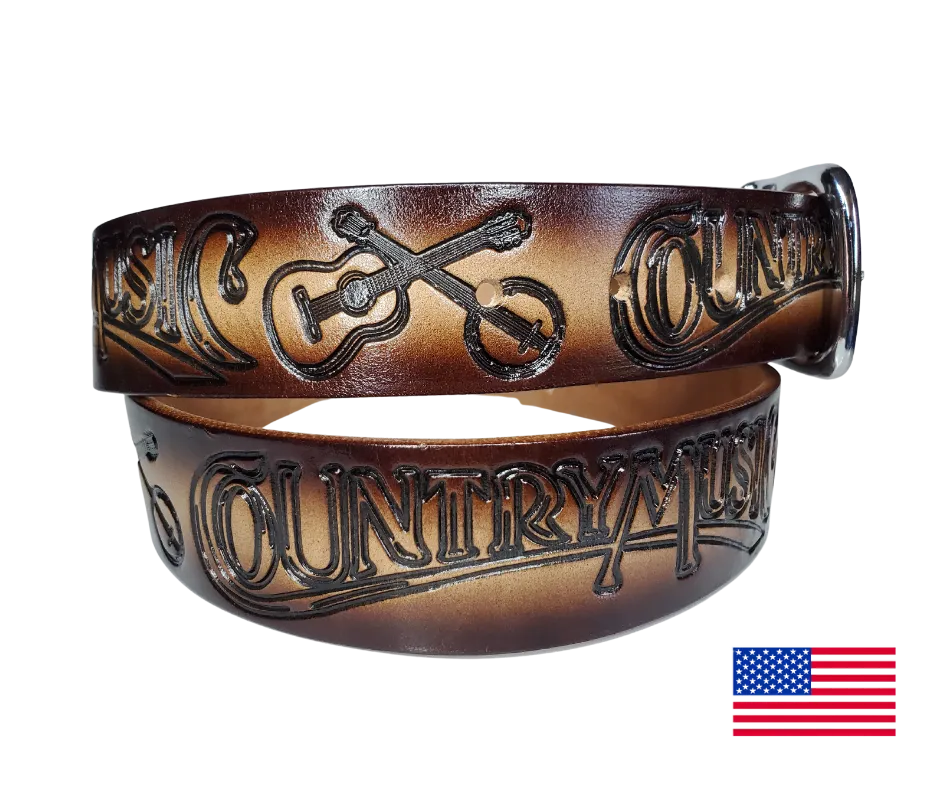 "The Broadway" Country Music Leather Belt