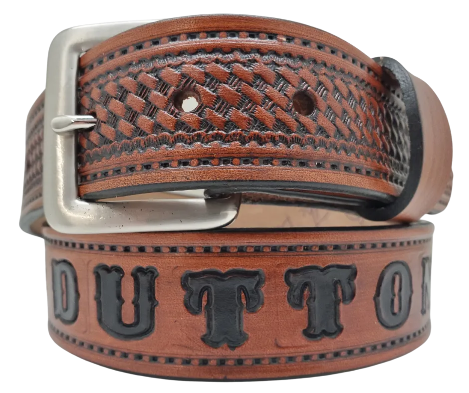 "The Dutton" Name Leather Belt