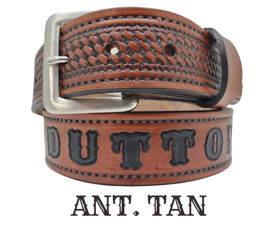 "The Dutton" Name Leather Belt