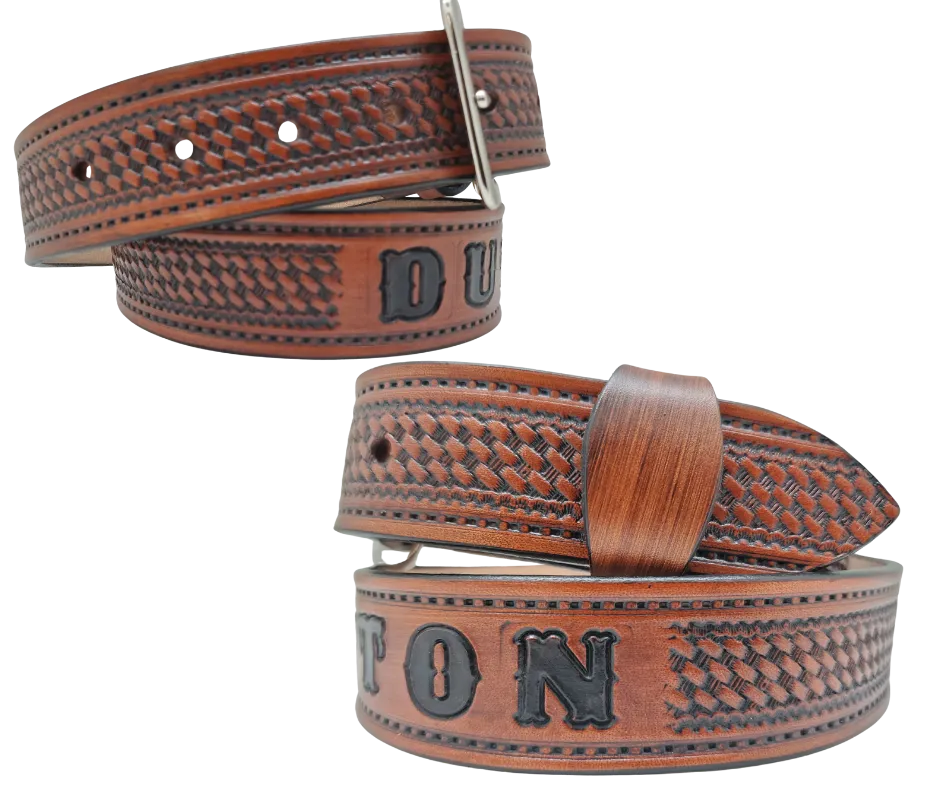 "The Dutton" Name Leather Belt