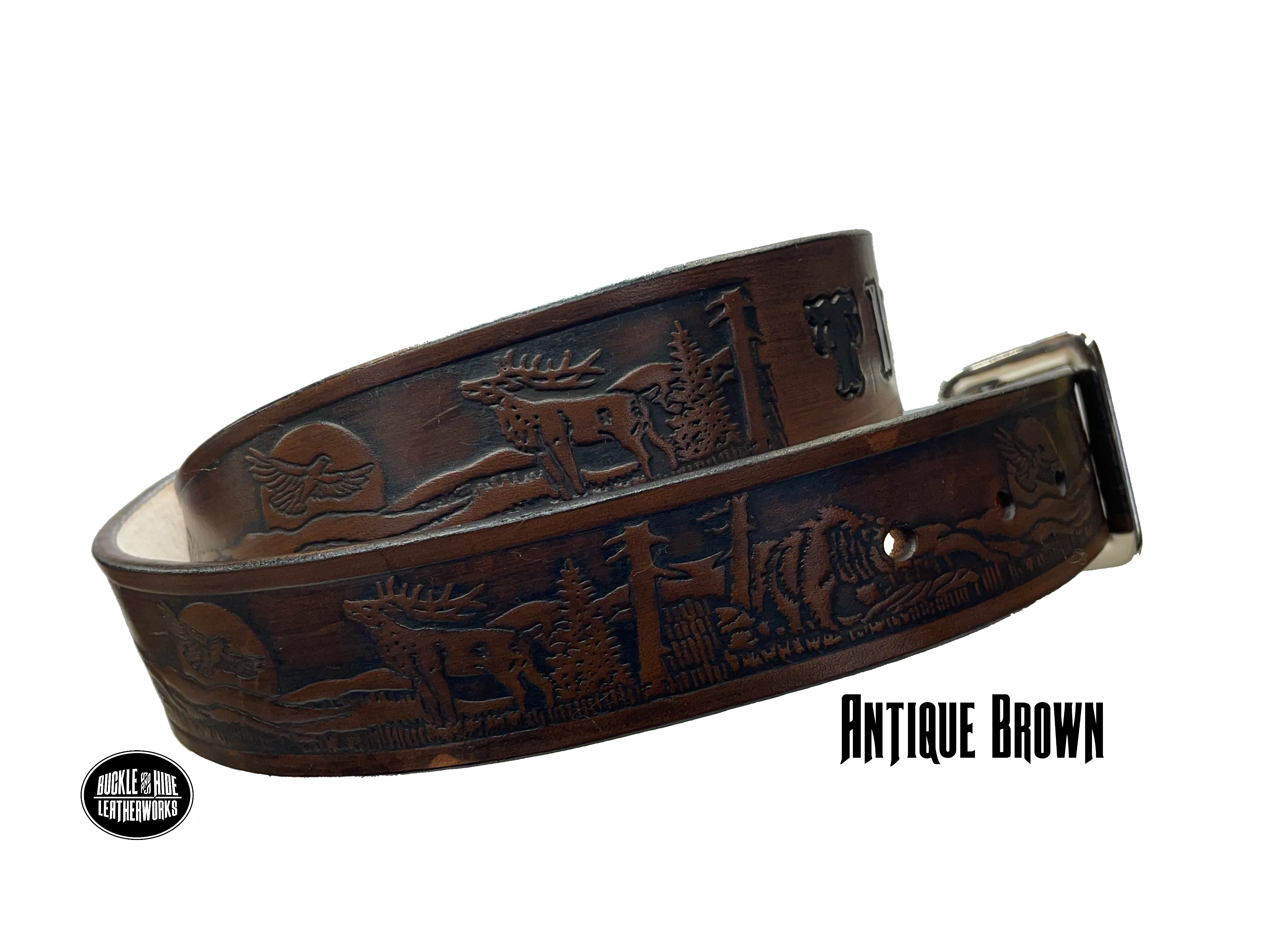 "The Rockies" Name Leather Belt
