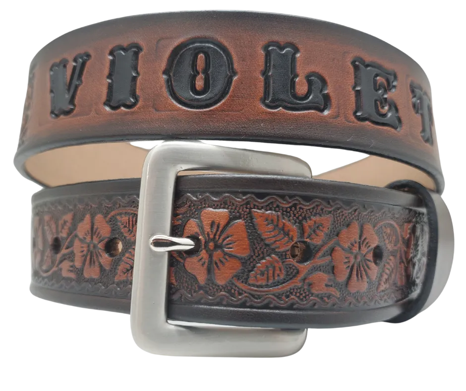 "The Wallflower" Leather Name Belt