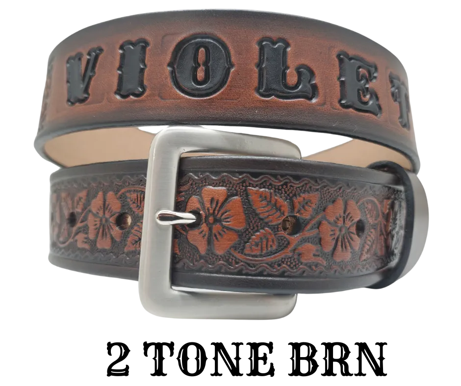 "The Wallflower" Leather Name Belt