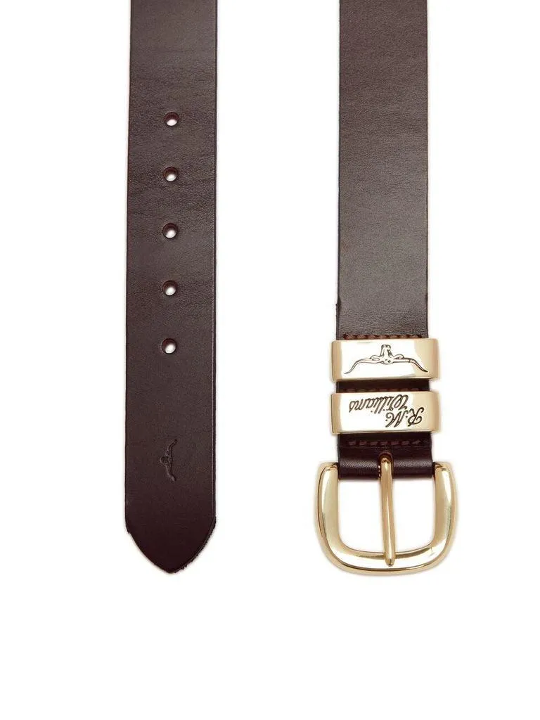 R M Williams 1 1/2" 3 piece solid hide belt chestnut